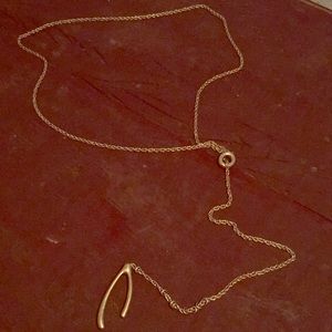 Madewell Wishbone Lariat Necklace.